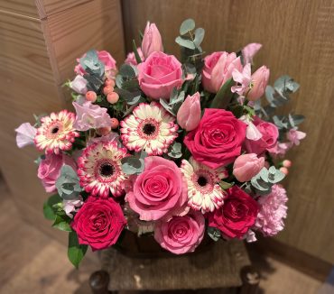 ピンク系アレンジメント｜「バルーンフラワー」　（岩手県紫波郡矢巾町の花キューピット加盟店 花屋）のブログ